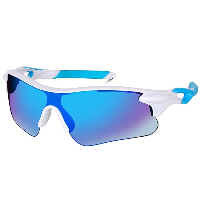 SOPRO VISION LIGHTWEIGHT SPORTS SUNGLASSES FOR ATHLETES (WHITE & BLUE)