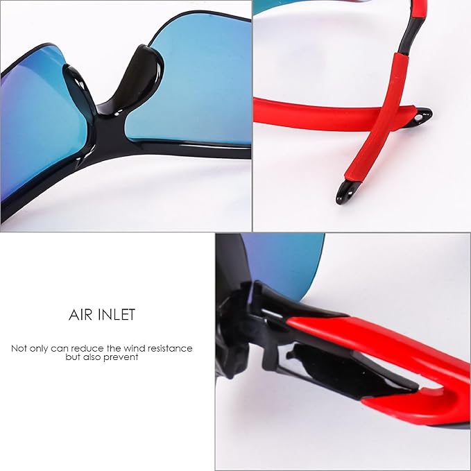 SOPRO VISION LIGHTWEIGHT SPORTS SUNGLASSES FOR ATHLETES (BLACK & RED)