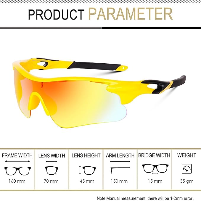 SOPRO VISION LIGHTWEIGHT SPORTS SUNGLASSES FOR ATHLETES (YELLOW)