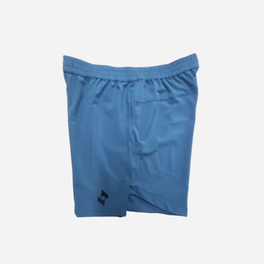 Light blue athletic shorts with an elastic waistband and a small black sopro logo on the lower left leg, shown against a plain white background.