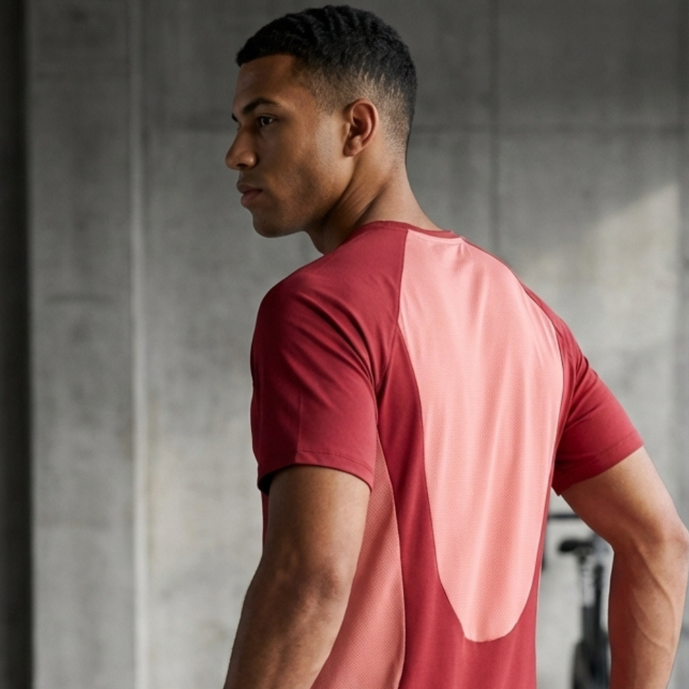 SPR.20 FLOWTECH PERFORMANCE T-SHIRT FOR MEN RED & PEACH | TECHNICAL T-SHRIT FOR MEN