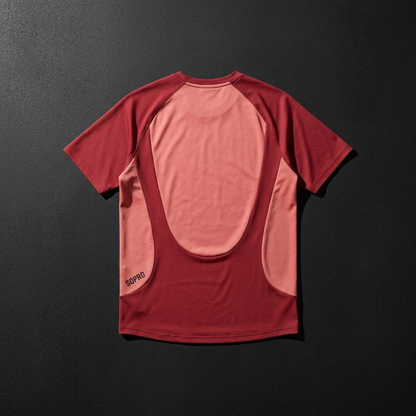 SPR.20 FLOWTECH  PERFORMANCE T-SHIRT FOR MEN RED & PEACH | TECHNICAL T-SHRIT FOR MEN