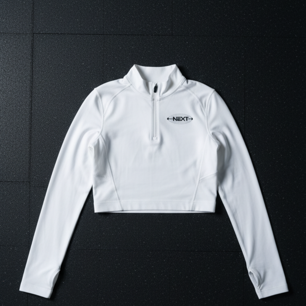 SPR.31. WOMEN CROP TRAINING QUARTER ZIP LONG SLEEVE TSHIRT