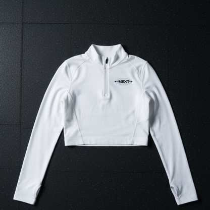 SPR.31. WOMEN CROP TRAINING QUARTER ZIP LONG SLEEVE TSHIRT